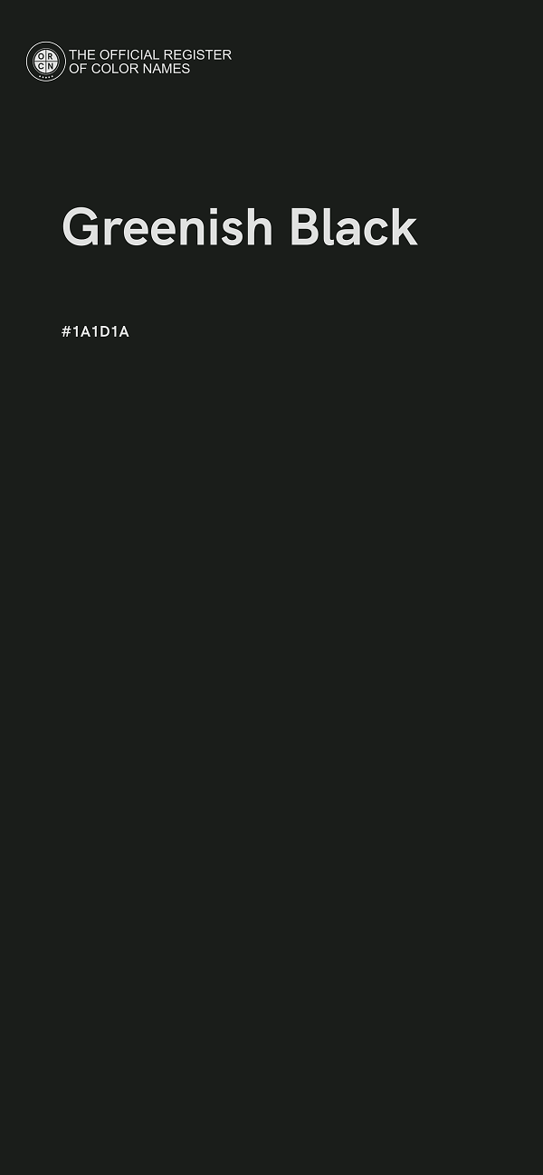 #1A1D1A - Greenish Black color image