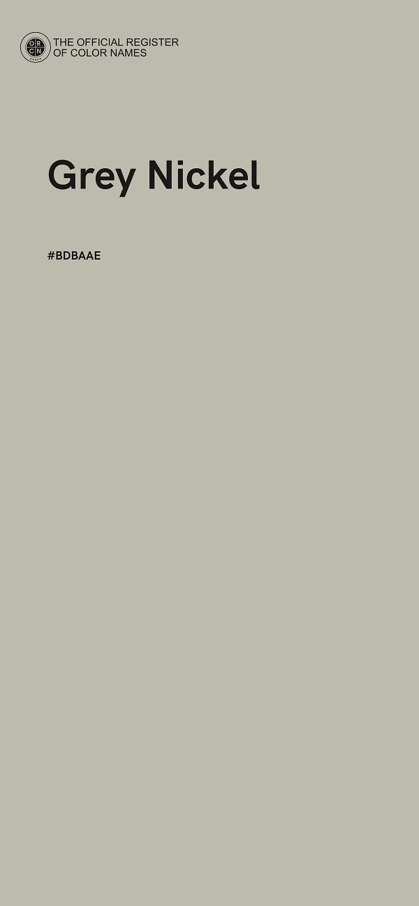 #BDBAAE - Grey Nickel color image