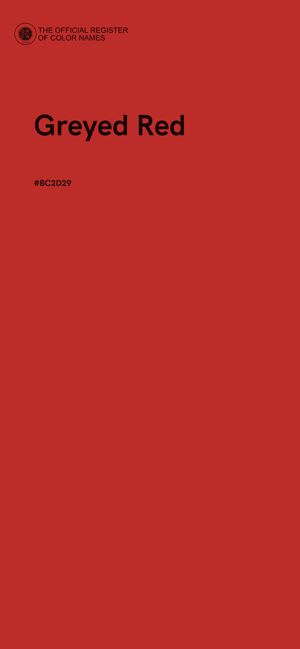 #BC2D29 - Greyed Red color image