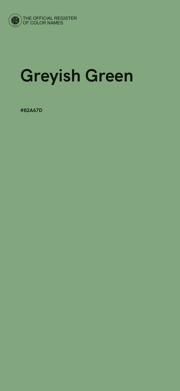 #82A67D - Greyish Green color image