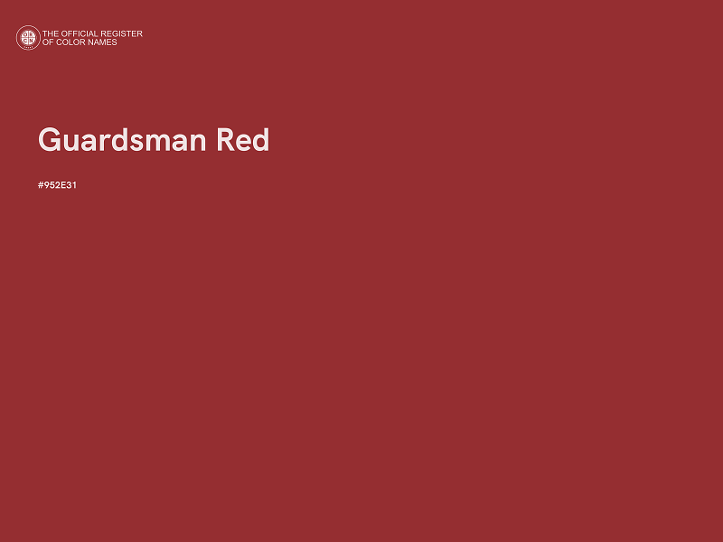 #952E31 - Guardsman Red color image