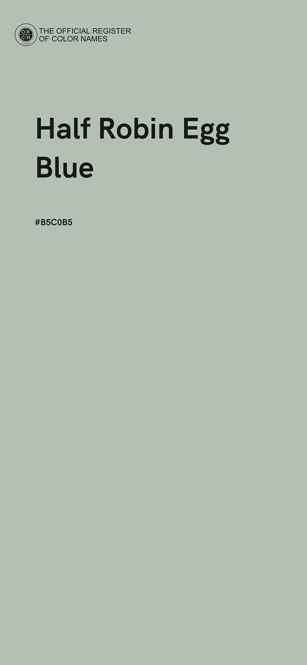 #B5C0B5 - Half Robin Egg Blue color image