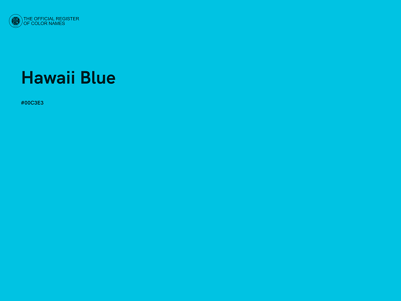 #00C3E3 - Hawaii Blue color image