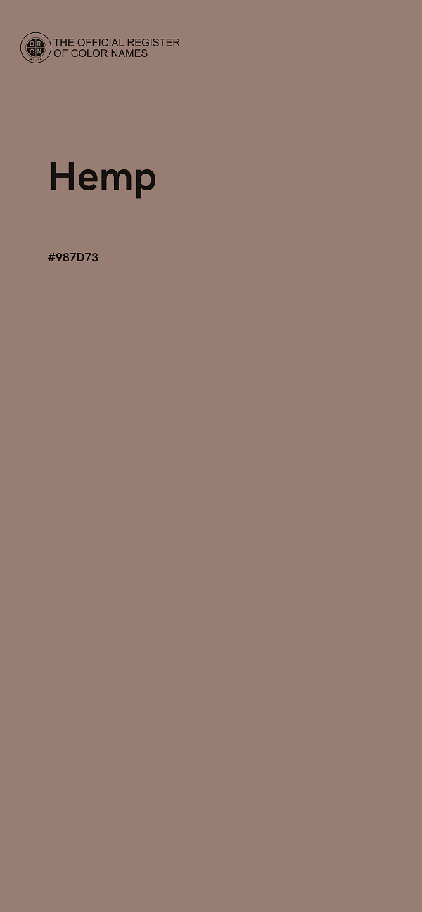 #987D73 - Hemp color image