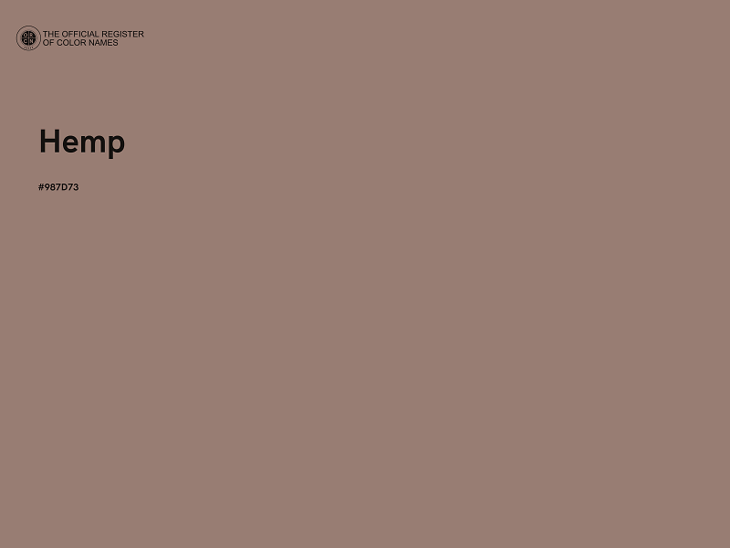 #987D73 - Hemp color image