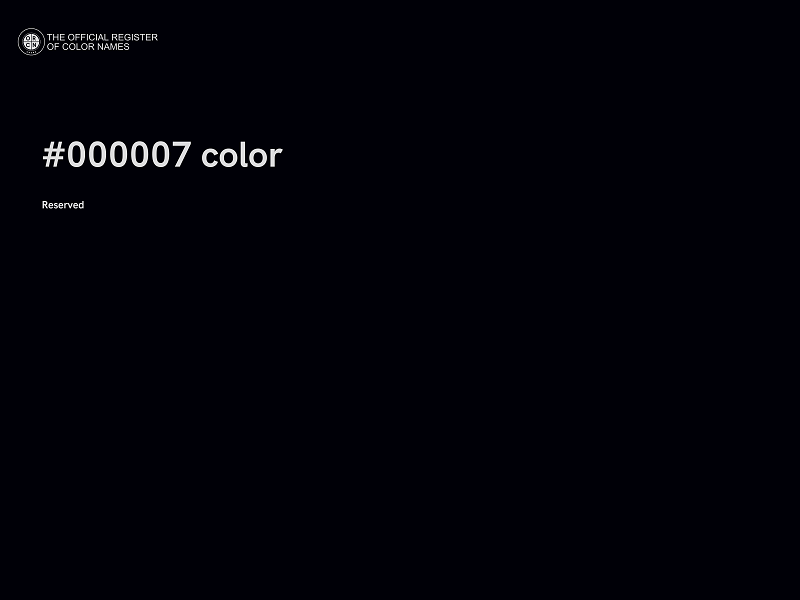 #000007 color image