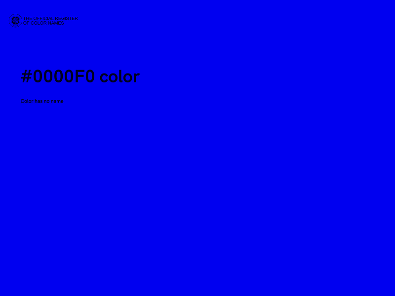 #0000F0 color image
