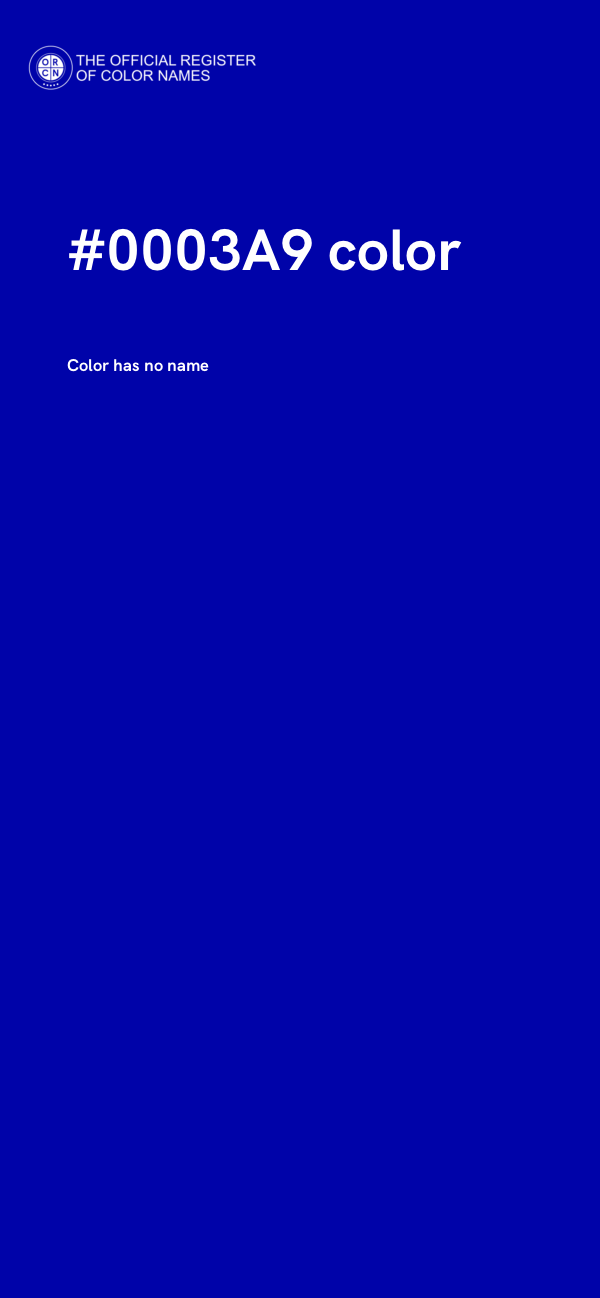 #0003A9 color image