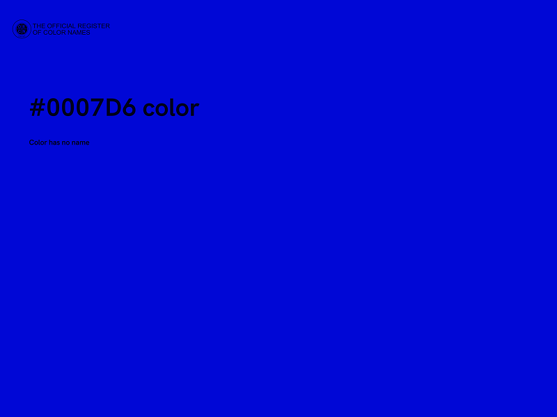 #0007D6 color image
