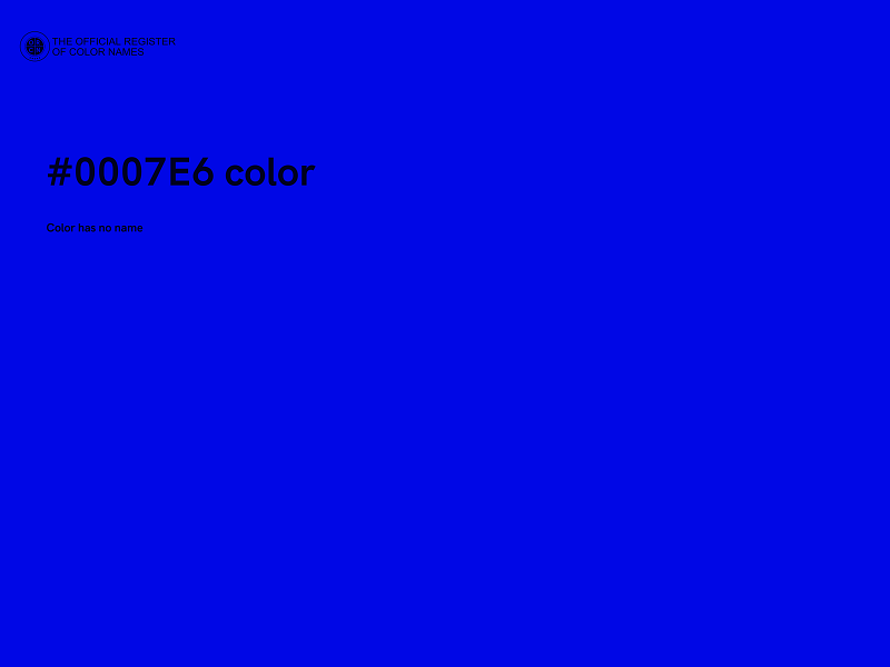 #0007E6 color image