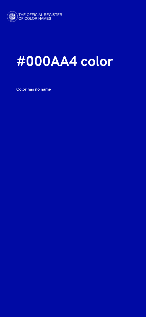 #000AA4 color image