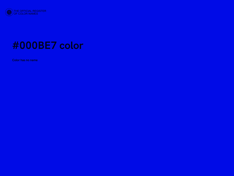 #000BE7 color image