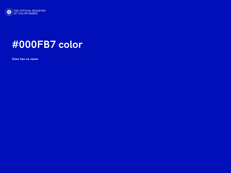 #000FB7 color image