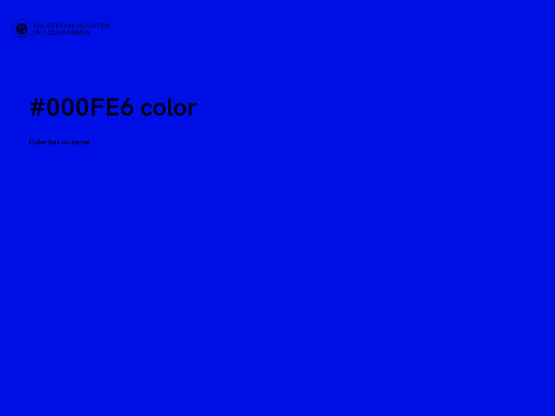 #000FE6 color image