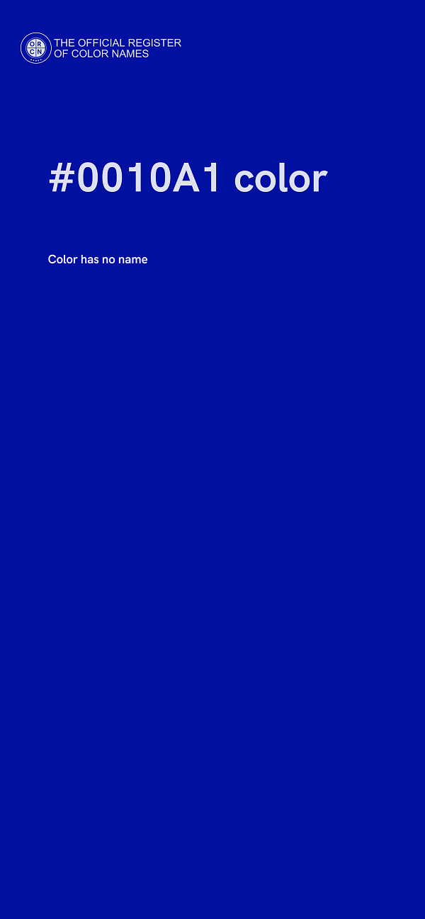 #0010A1 color image