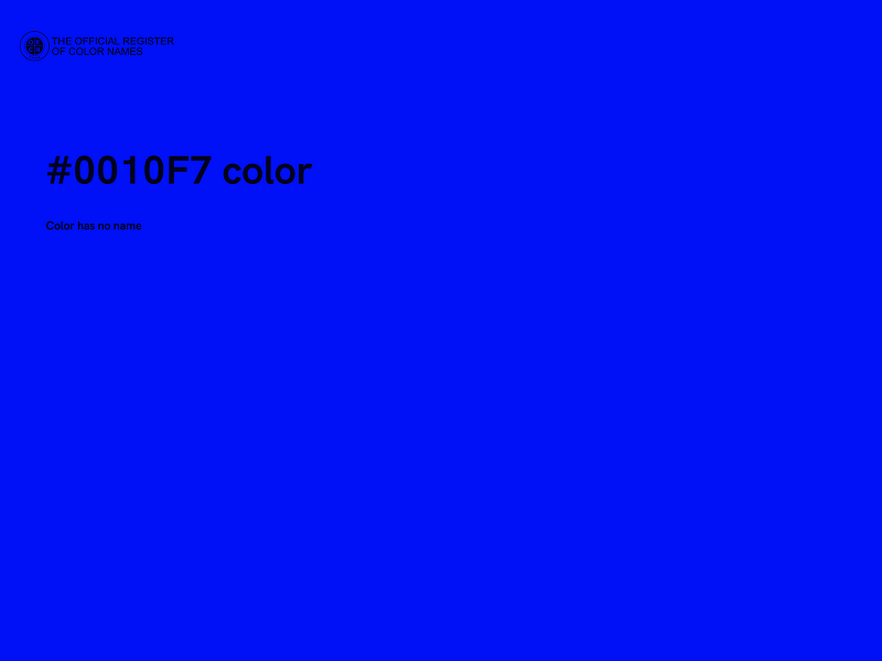 #0010F7 color image