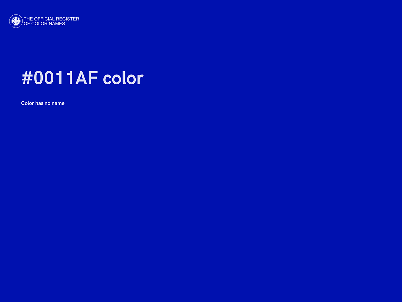 #0011AF color image