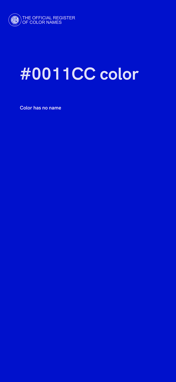 #0011CC color image
