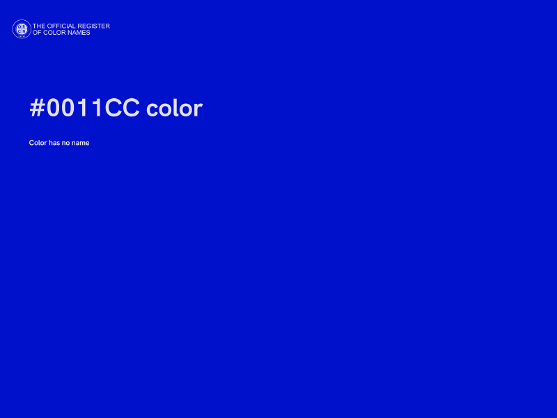 #0011CC color image