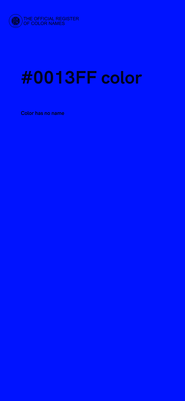 #0013FF color image