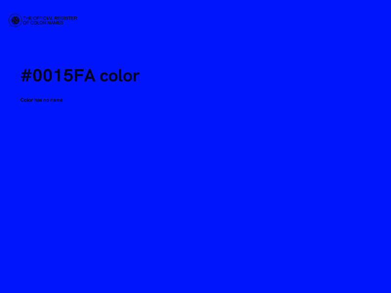 #0015FA color image
