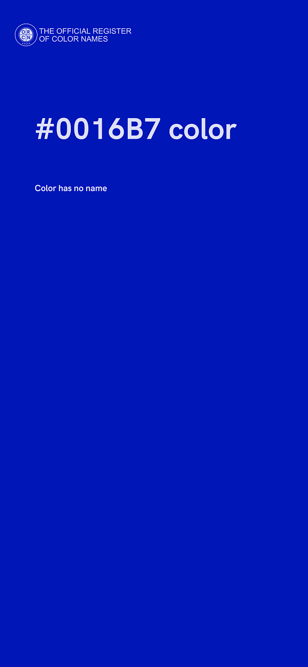 #0016B7 color image