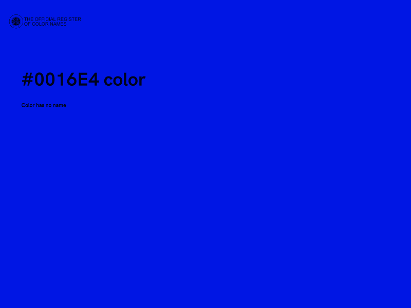 #0016E4 color image