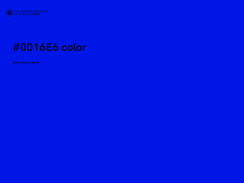 #0016E6 color image