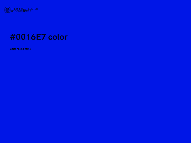 #0016E7 color image