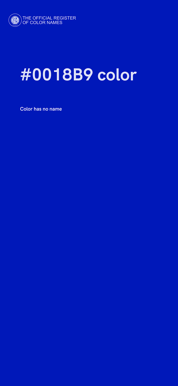 #0018B9 color image