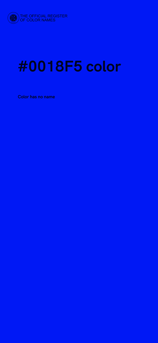 #0018F5 color image