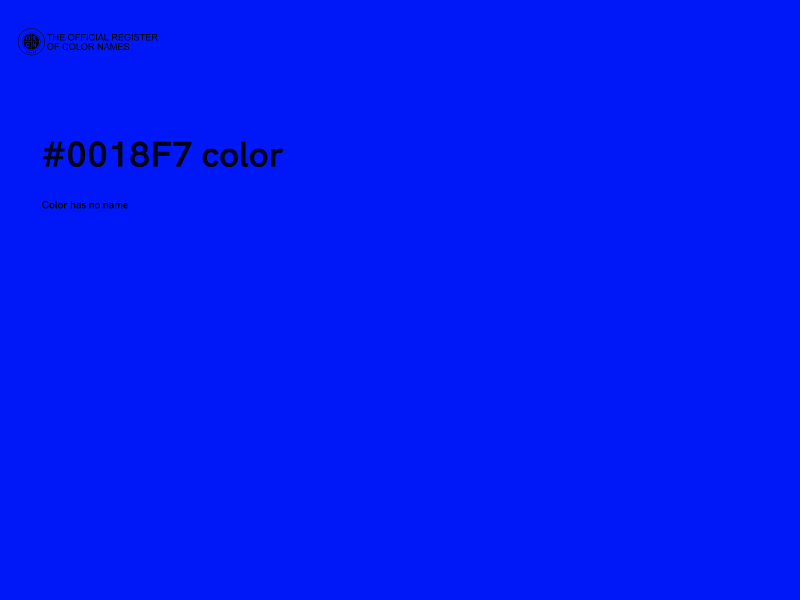 #0018F7 color image