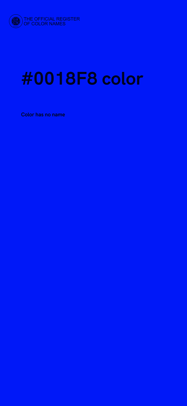 #0018F8 color image