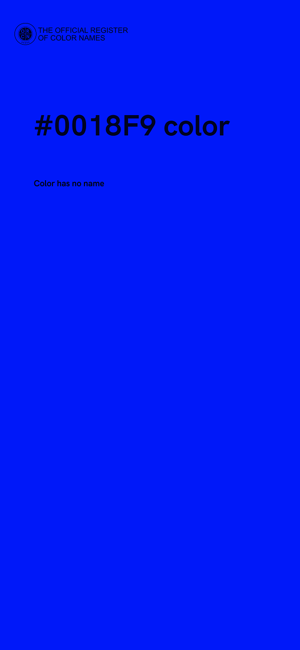 #0018F9 color image