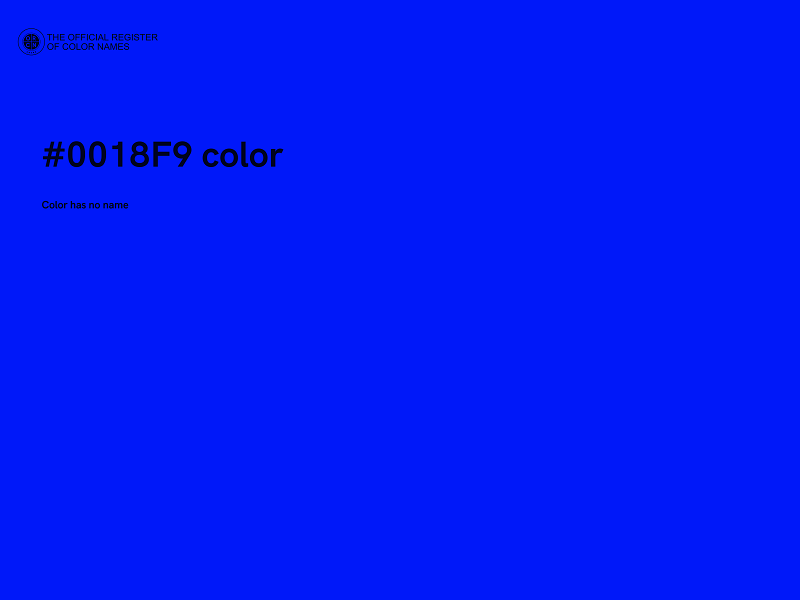 #0018F9 color image