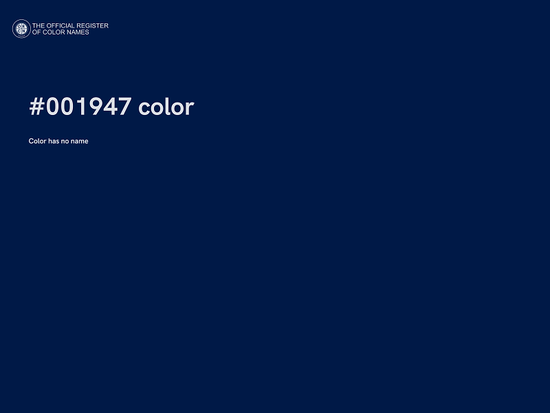 #001947 color image