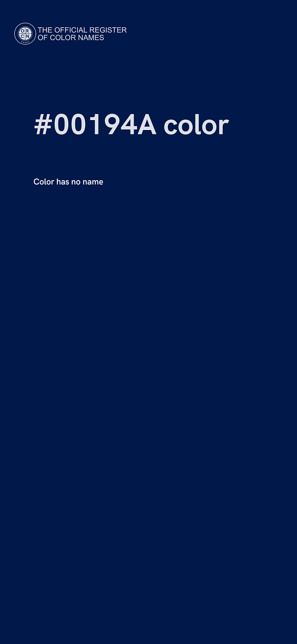 #00194A color image