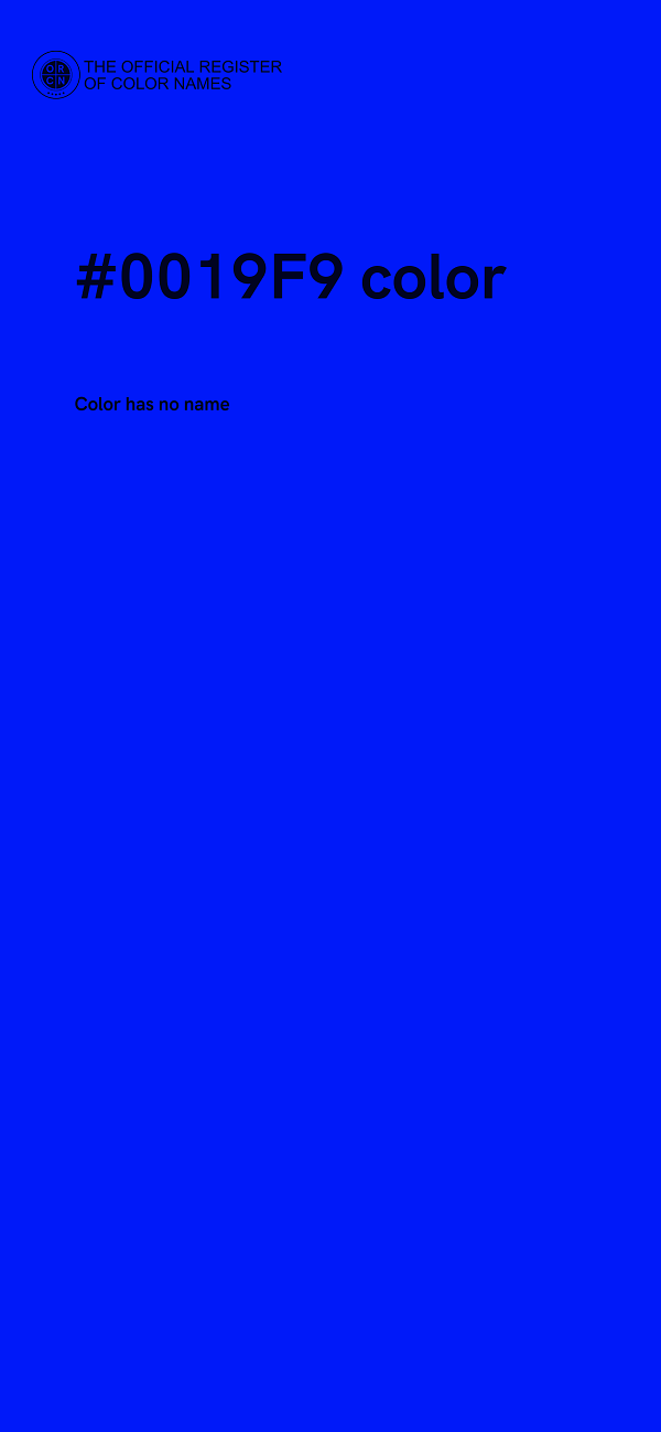 #0019F9 color image