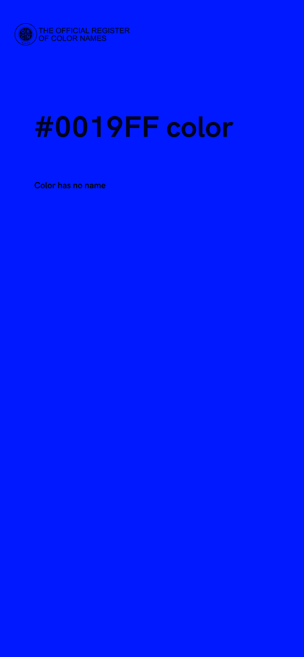 #0019FF color image
