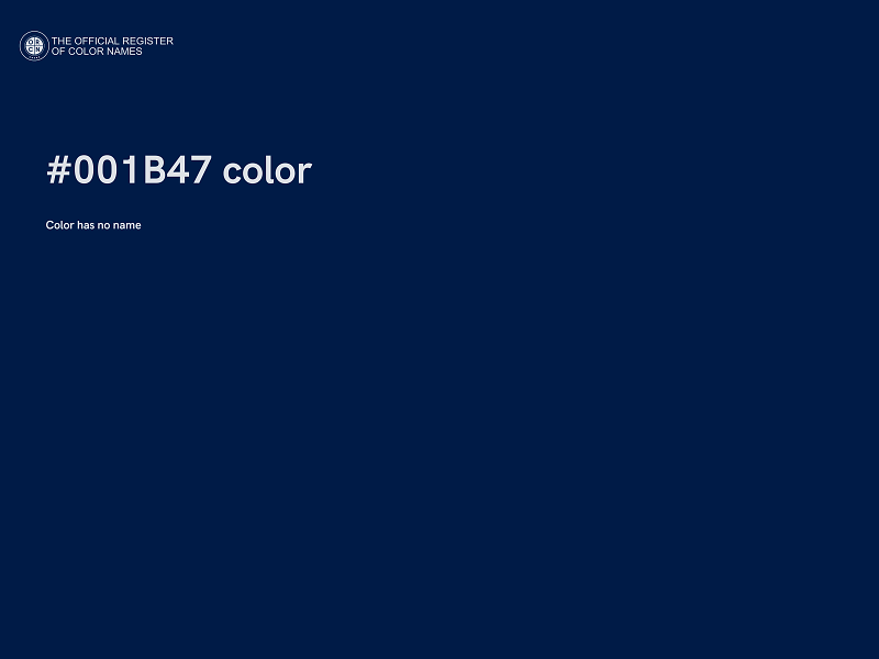 #001B47 color image