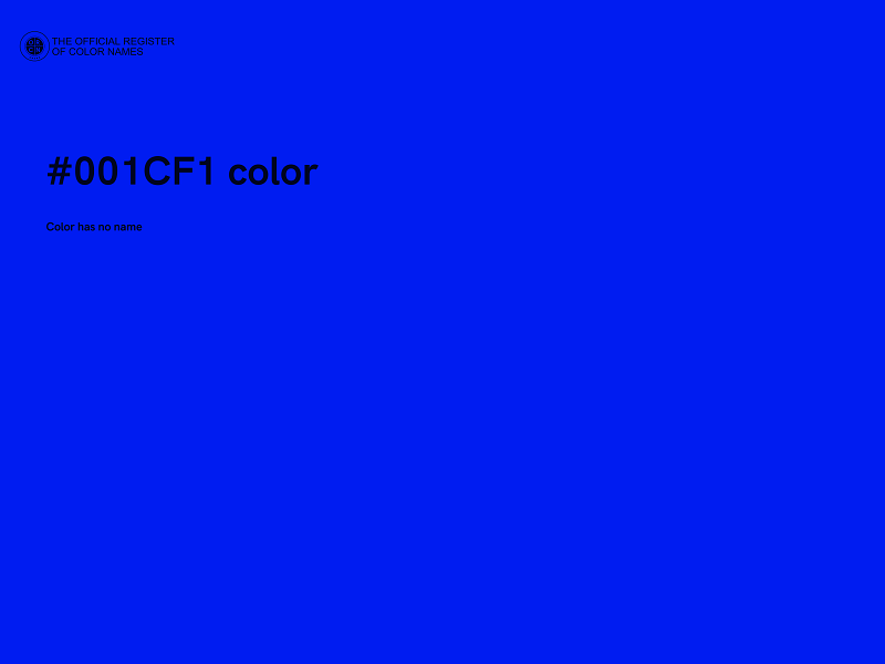 #001CF1 color image