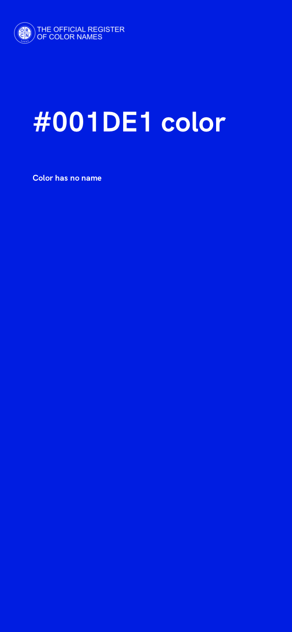 #001DE1 color image
