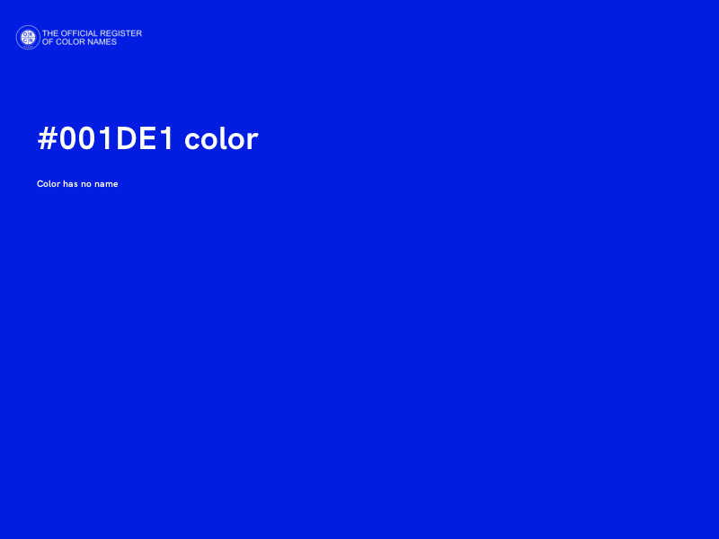 #001DE1 color image