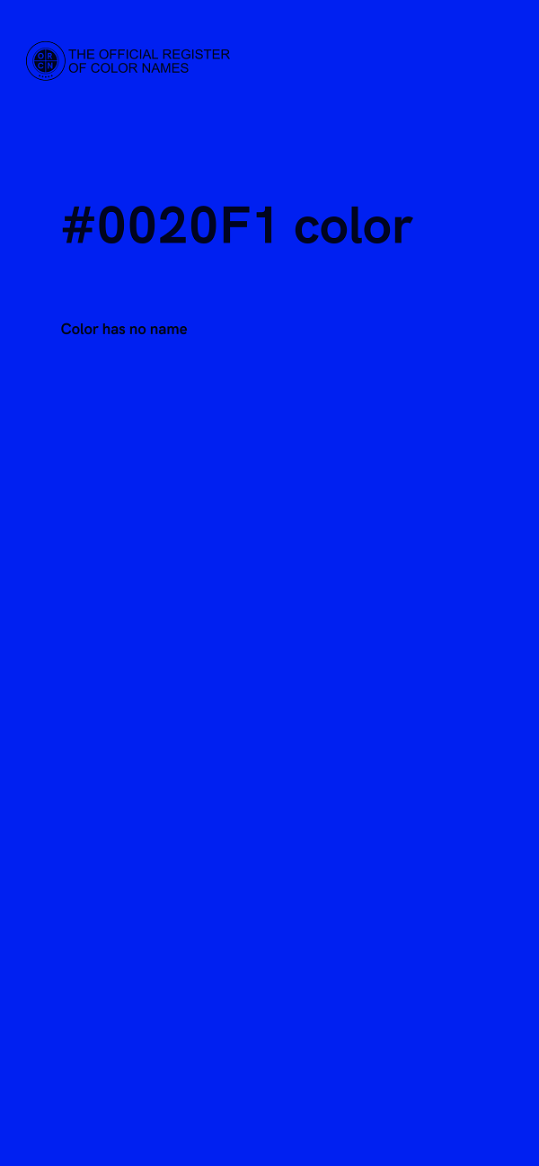 #0020F1 color image