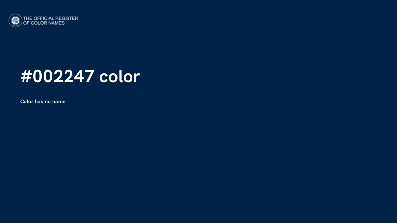 #002247 color image