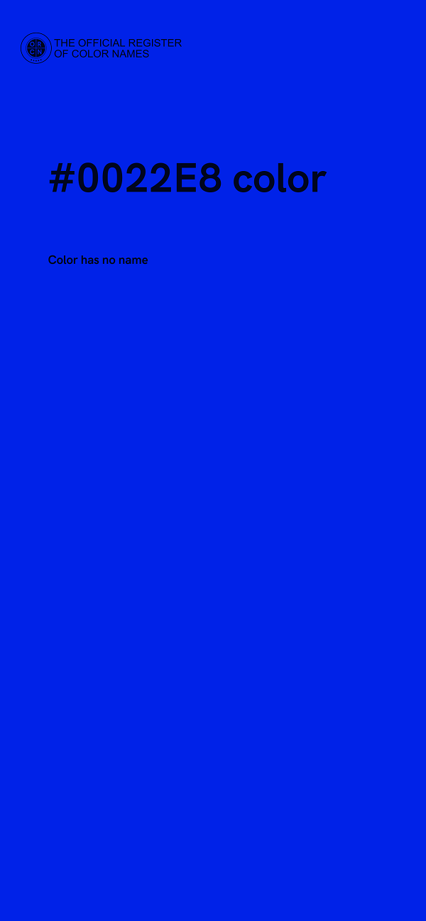 #0022E8 color image