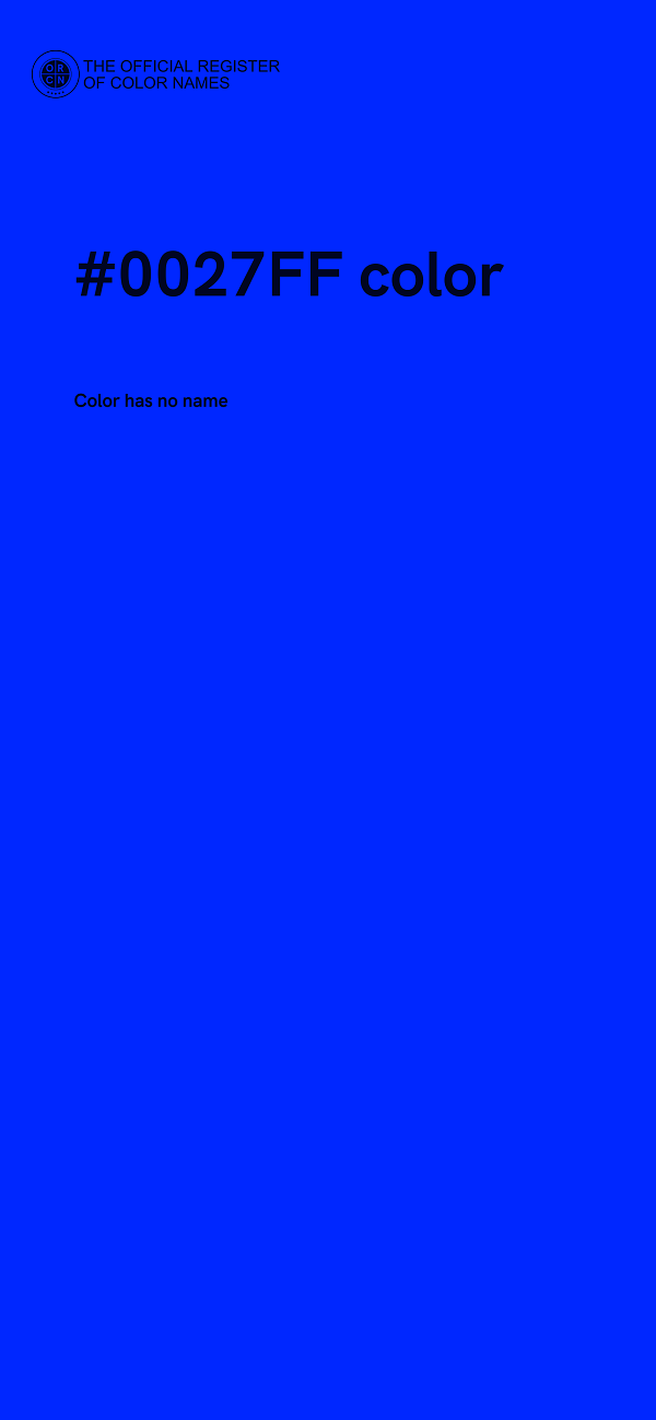 #0027FF color image