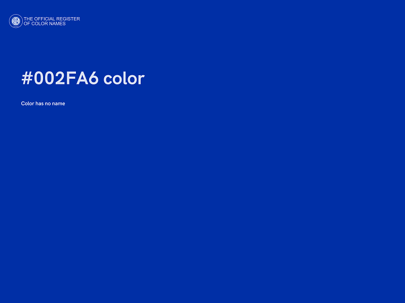 #002FA6 color image