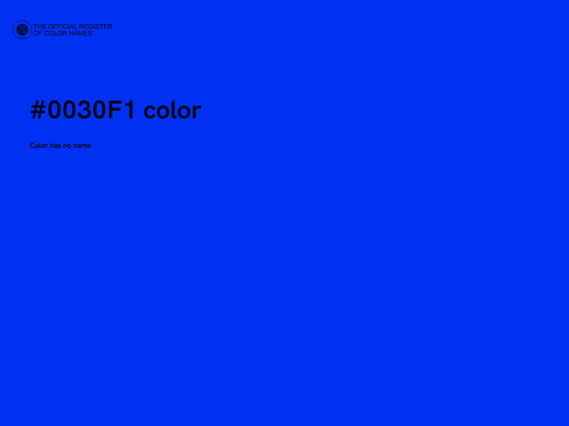 #0030F1 color image