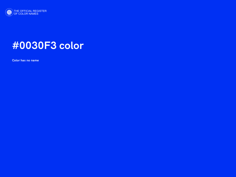#0030F3 color image
